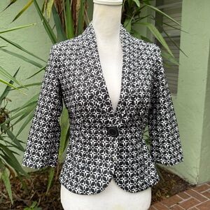 White House Black Market Black and White Blazer